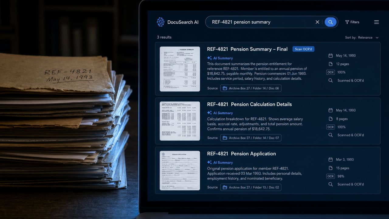Enterprise document search system unifying financial services data across cloud storage